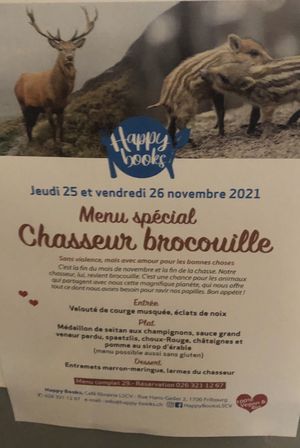 Menu brocouille 👍👍👍 at Happy Books in Fribourg