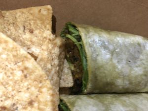 Subia’s burger wrap at Subia's Organic Cafe and Market in Jersey City