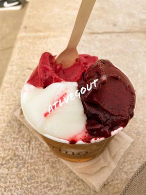 Blueberry, black currant and lemon gelato   at Amorino in Cassis