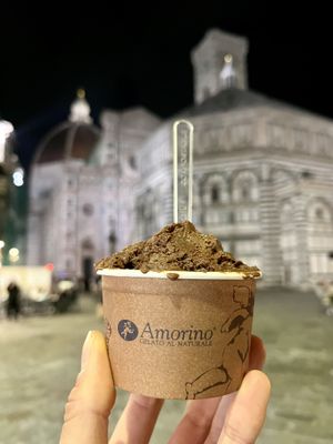 Chocolate sorbet  at Amorino - Via del Corso in Florence