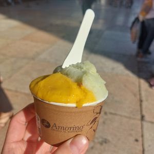 Mango and lime&basil at Amorino in Verona
