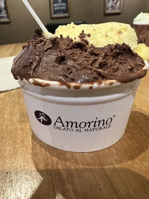 So many vegan gelato options! Had the chocolate sorbet. Amazing, rich and creamy! And the spring limited edition citrus and verbena. Delicious!  at Amorino - Times Square in New York City
