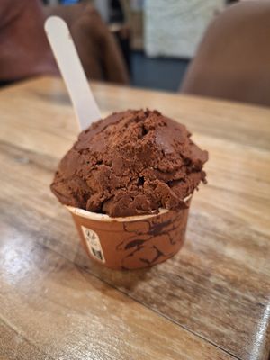 Chocolate sorbet at Amorino - Times Square in New York City