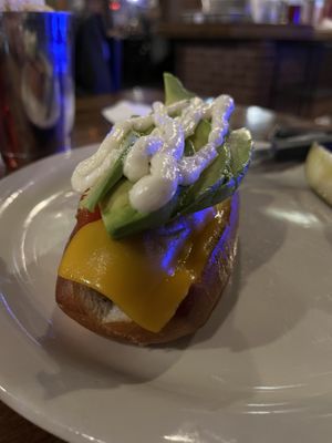 The Cali dog, asked the servers to make it vegan and they subbed a vegan aoili, cheese and a fieldroast sausage  at Hammontree's Grilled Cheese in Fayetteville
