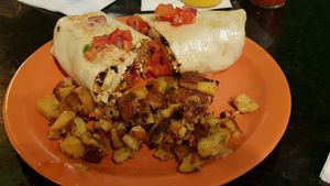 Vegan breakfast burrito at The Friendly Toast in Boston