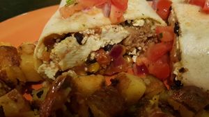 An inside look at burrito at The Friendly Toast in Boston