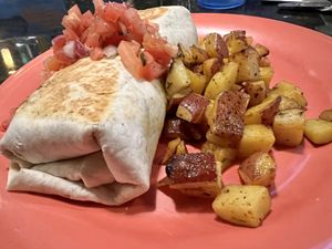 Vegan breakfast burrito  at The Friendly Toast in Boston