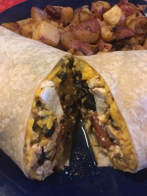  Vegan breakfast burrito at The Friendly Toast in Boston