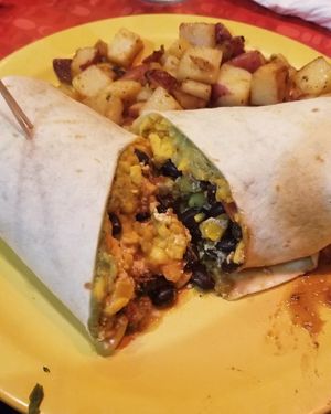 Vegan breakfast burrito at The Friendly Toast in Boston