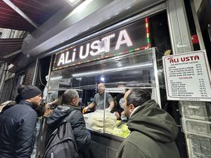 2023.FEB09- in line for Çig Kofte   at Cigkofteci Ali Usta in Istanbul