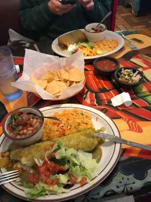 Burrito and chinchilla at El Tapatio in Page