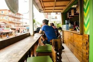 watch all bocas from the balcony at Fountain of Youth in Bocas Del Toro