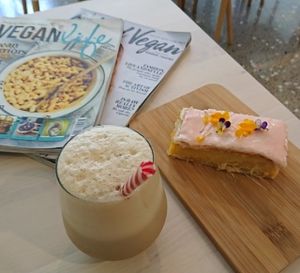vanilla slice and iced coffee.  Delicious ?  at Wombat Cafe & Store in Dromana