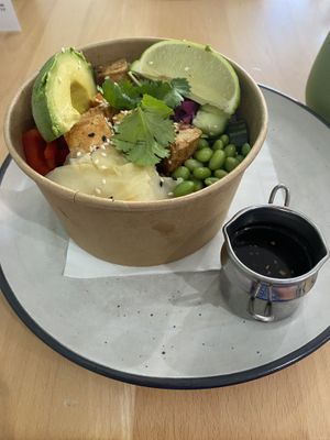 Marinated tofu poke bowl   at Wombat Cafe & Store in Dromana
