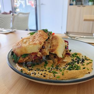 Not chicken roll at Wombat Cafe & Store in Dromana