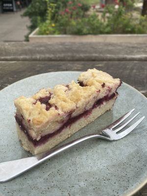 Berry crumble slice  at Wombat Cafe & Store in Dromana