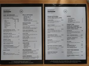 Menu at Wombat Cafe & Store in Dromana