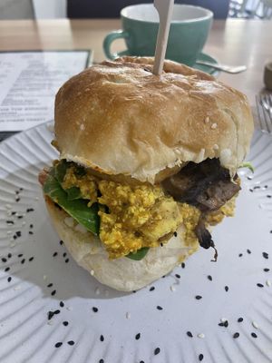 Breakfast burger special   at Wombat Cafe & Store in Dromana
