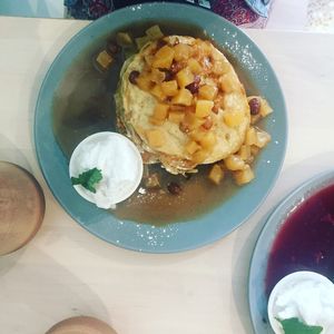 Apple ? pancakes with caramel sauce. To die for.  at Wombat Cafe & Store in Dromana
