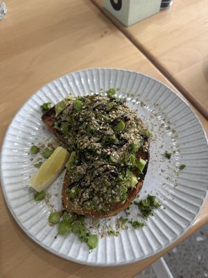 Smashed avocado (SO GOOD)  at Wombat Cafe & Store in Dromana