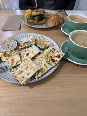 Turkish gozleme and brekky burger 😋  at Wombat Cafe & Store in Dromana