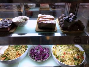 Cake & salad fridge at Wombat Cafe & Store in Dromana