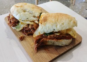 Tofu, cheesy sandwich thing (specials menu) at Wombat Cafe & Store in Dromana