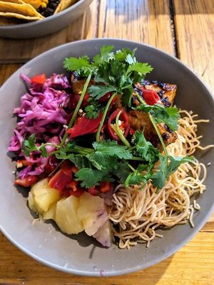 Poke bowl at Wombat Cafe & Store in Dromana