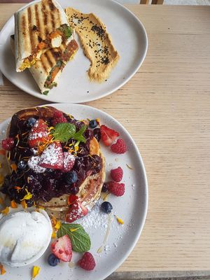 Pancakes at Wombat Cafe & Store in Dromana