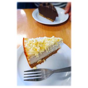 White Choc 'Cheese' Cake  at Rabbit Vegan Cafe in Exeter