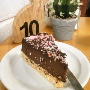 Chocolate coconut torte at Rabbit Vegan Cafe in Exeter