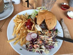 1/4 cheese burger at Rabbit Vegan Cafe in Exeter