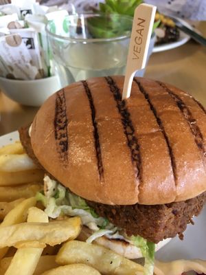 SFC burger  at Rabbit Vegan Cafe in Exeter