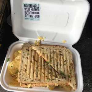 Vegan Hawaiian toastie  at Rabbit Vegan Cafe in Exeter