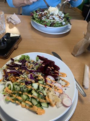 Sushi bowl and Mexican bowl.. lots of awesome veg! at Rabbit Vegan Cafe in Exeter