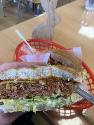 Oh man the burgers! Soooo goood! at Rabbit Vegan Cafe in Exeter