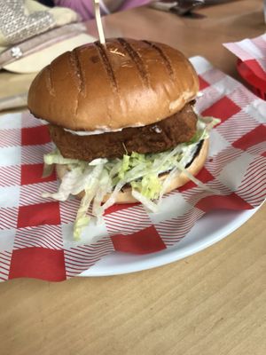 Seitan chicken burger 💚 at Rabbit Vegan Cafe in Exeter