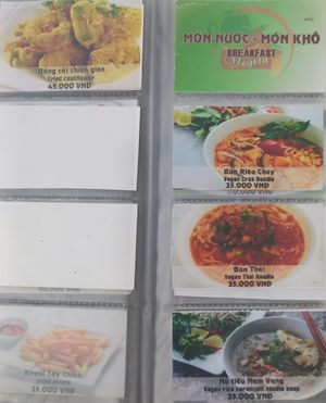 Menu at Vegeta in Ho Chi Minh City