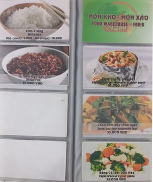 Menu at Vegeta in Ho Chi Minh City