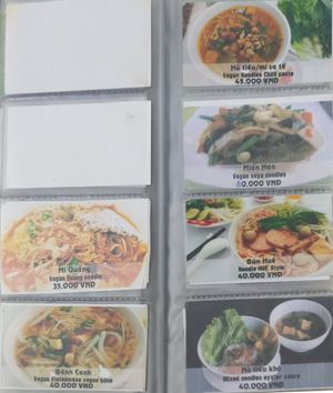 Menu at Vegeta in Ho Chi Minh City