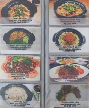 Menu at Vegeta in Ho Chi Minh City