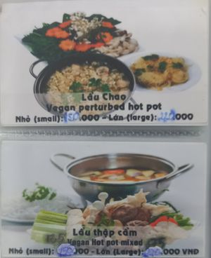 Menu at Vegeta in Ho Chi Minh City