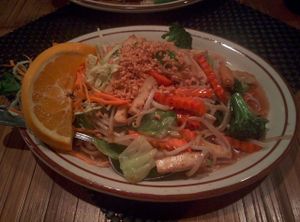 Vegan Pad Thai with Veggies  (no oyster sauce on request) at Sopa Thai Cuisine in Nevada City