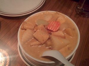 Masaman curry with tofu (no oyster sauce on request) at Sopa Thai Cuisine in Nevada City