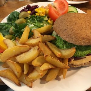 Vegan burger. at Mitt Cafe in Stockholm