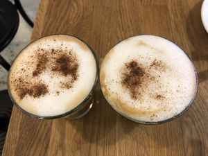 Lattes with oat milk at Mitt Cafe in Stockholm