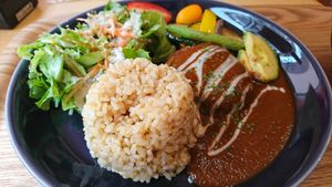 My meat eating friend had this dish and was very pleased with it. at Rota Cafe in Fukuoka