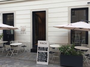 Outside  at Fach Juice Shop in Bratislava