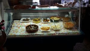 Selection of cakes and quiche at 37 grad Kaffeebar Landegeschäft in Lindau