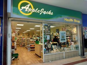 Diagonally opposite Sainsbury's inside at Apple Jacks in East London